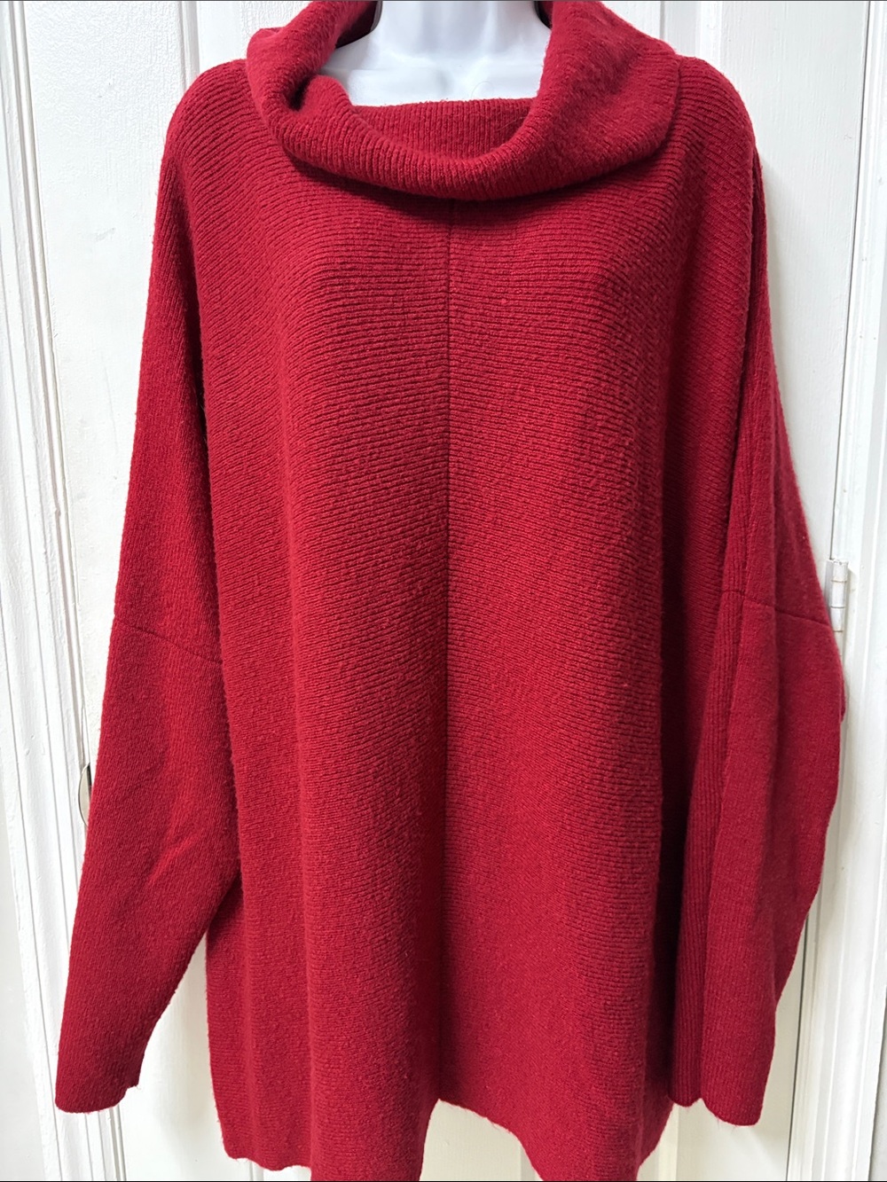 Umgee Red Cowl Neck Oversized Sweater